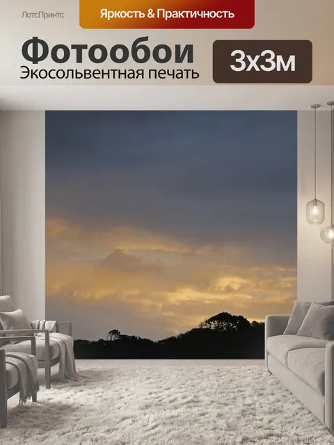 Фотообои золотой тонированный закат