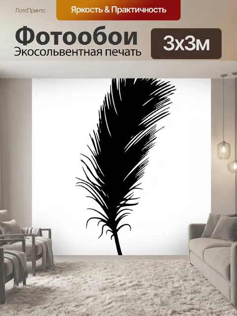 Фотообои перо Силуэт