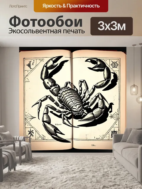 Фотообои старинная гравюра скорпиона в стиле художественного ренессанса