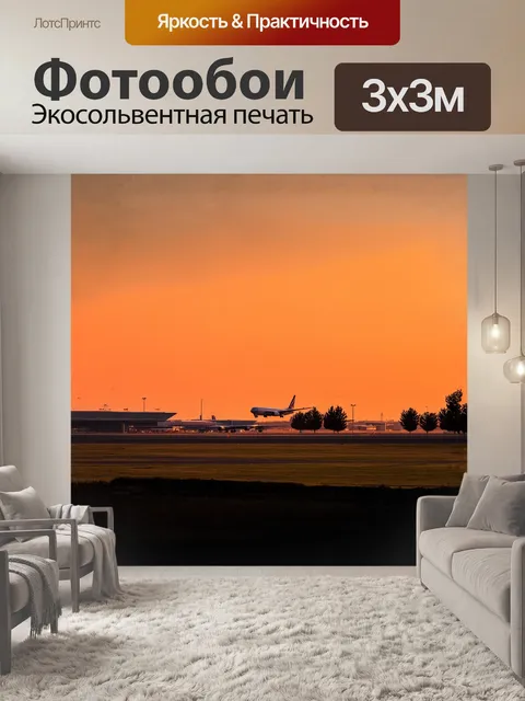 Фотообои аэропорт внуково во время заката