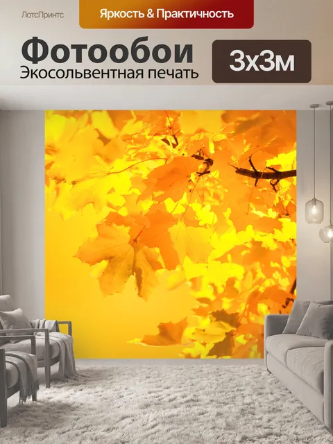 Фотообои Желтые листья клена