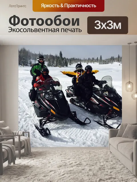 Фотообои Катание на снегоходах