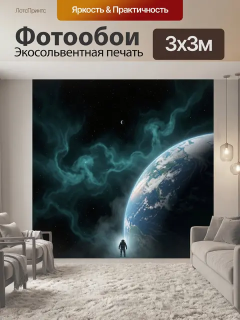 Фотообои Астронавт у Земли в космосе