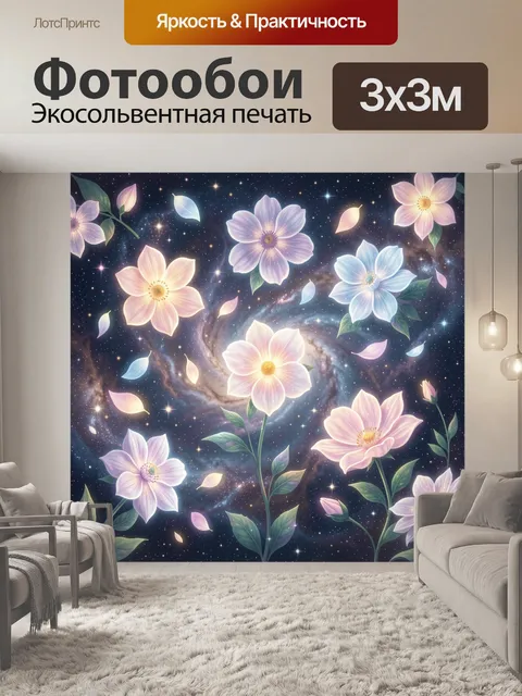 Фотообои Небесные цветы в космической дымке