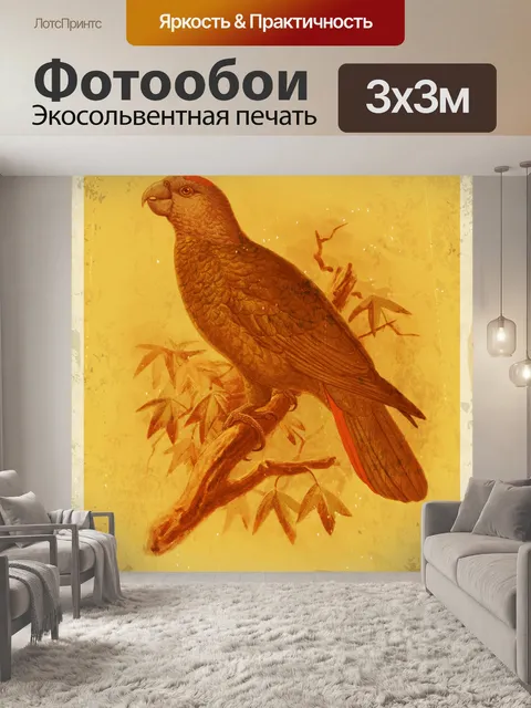 Фотообои Попугай, Ара Античный принт