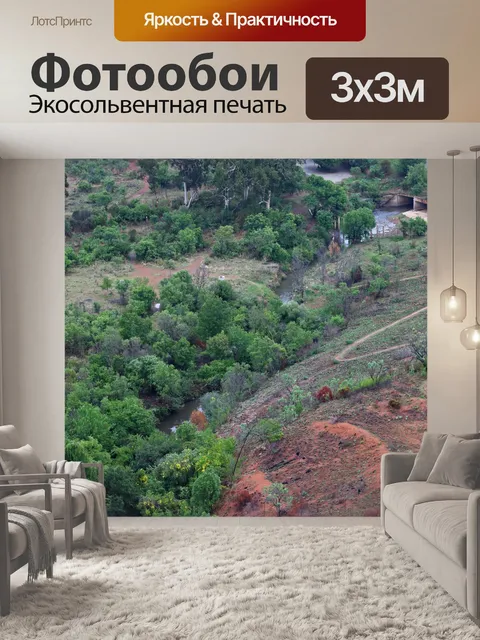 Фотообои вид с воздуха на текущую реку