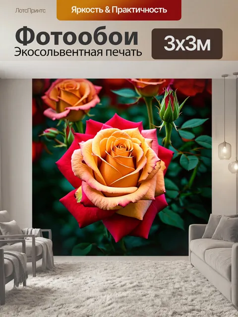 Фотообои розы в стиле тонализм, использование теплых и холодных тонов для создания контраста