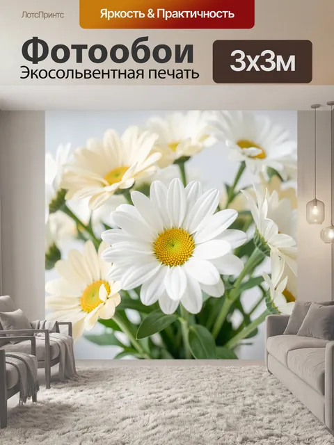 Фотообои Белые ромашки в букете