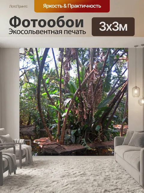 Фотообои тропические растения в пруду