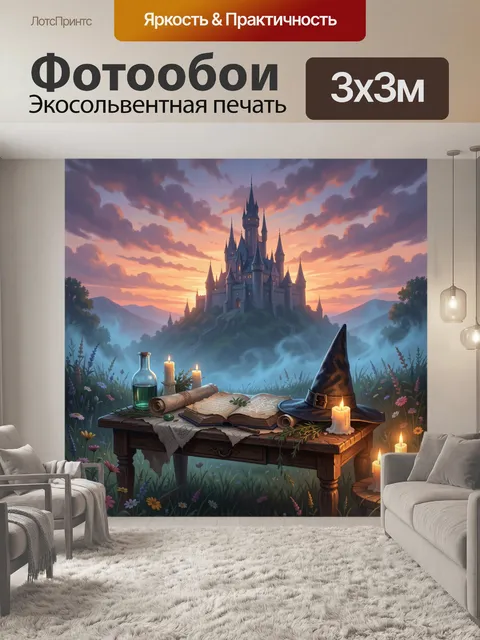 Фотообои Волшебный замок на закате