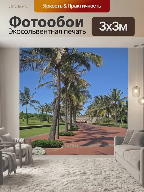 Фотообои проложенный бульвар с пальмами