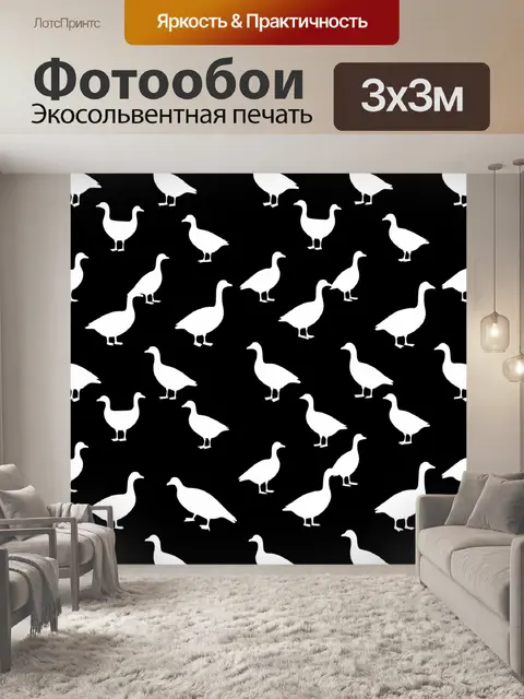 Фотообои Белые гуси в хаотичном ритме