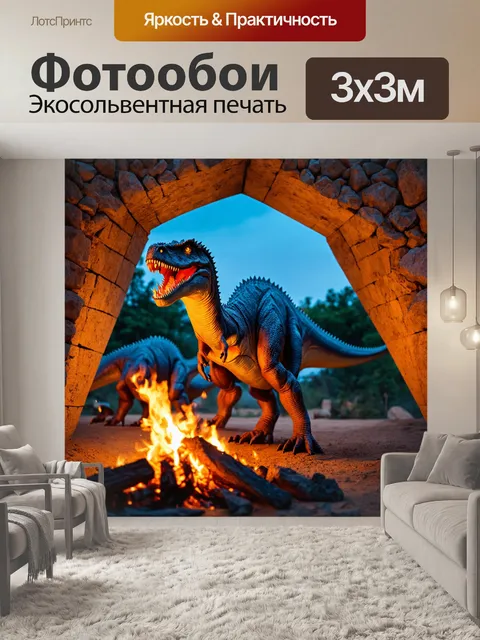 Фотообои динозавр — в древнем лагере