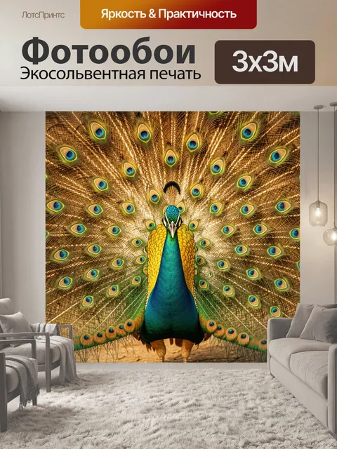 Фотообои Павлин с распущенным хвостом