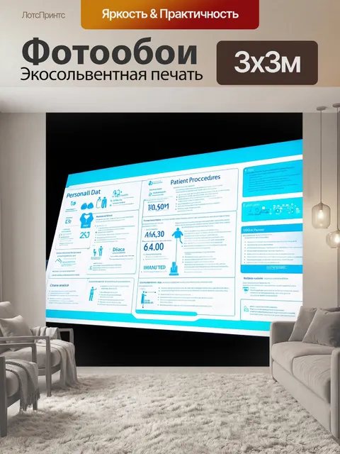 Фотообои изображение медицинской карты с акцентом на личные данные и процедуры пациента