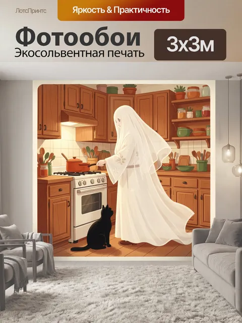 Фотообои Призрачная фигура на кухне