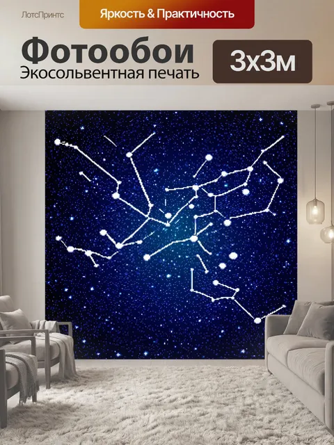 Фотообои космос в стиле пиксель-арт с зодиакальными созвездиями