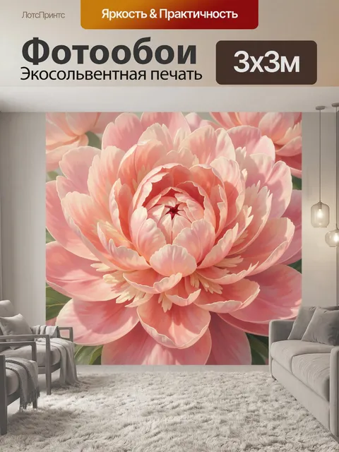 Фотообои Розовый цветок крупным планом
