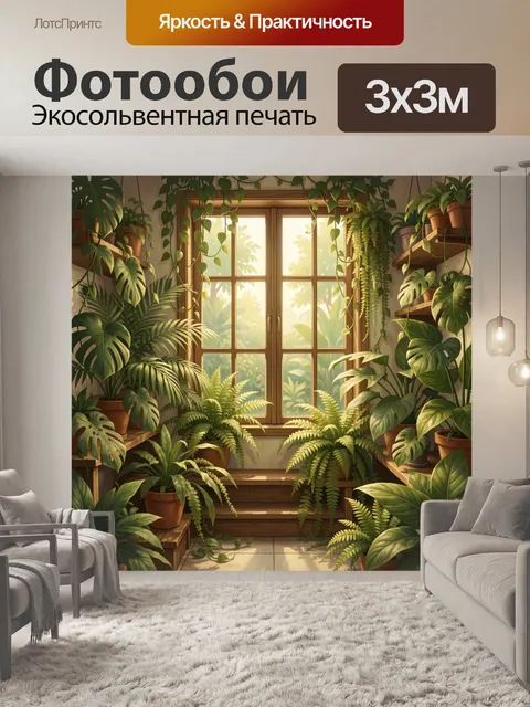 Фотообои Уютная оранжерея у окна