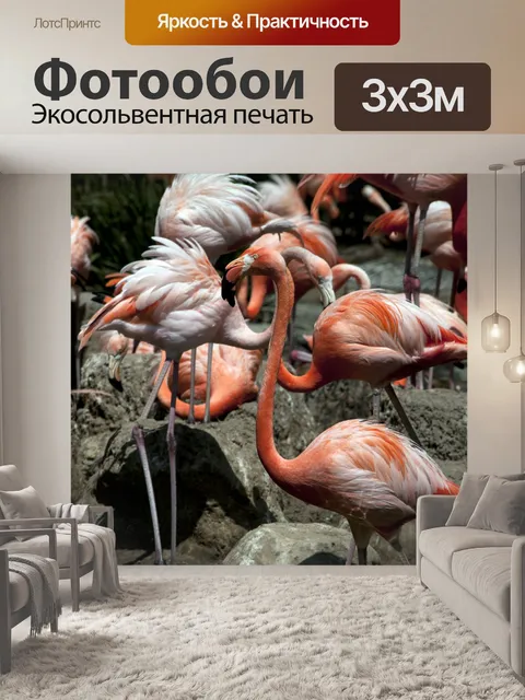 Фотообои Фламинго