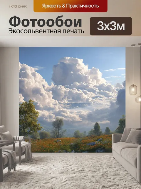 Фотообои голубое небо, край вершины, идеальное место