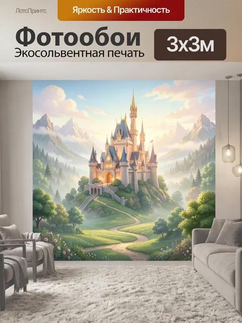 Фотообои Сказочный замок в горах
