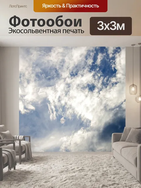 Фотообои рыхлое белое облако с голубым небом