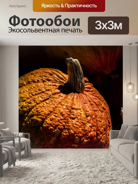Фотообои Большая неряшливая оранжевая тыква