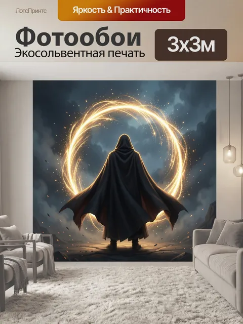 Фотообои Таинственный маг в сияющем круге