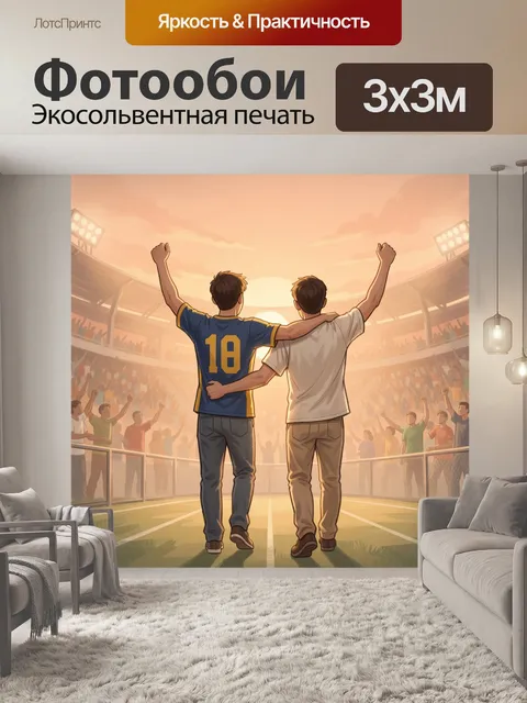 Фотообои Два болельщика на стадионе