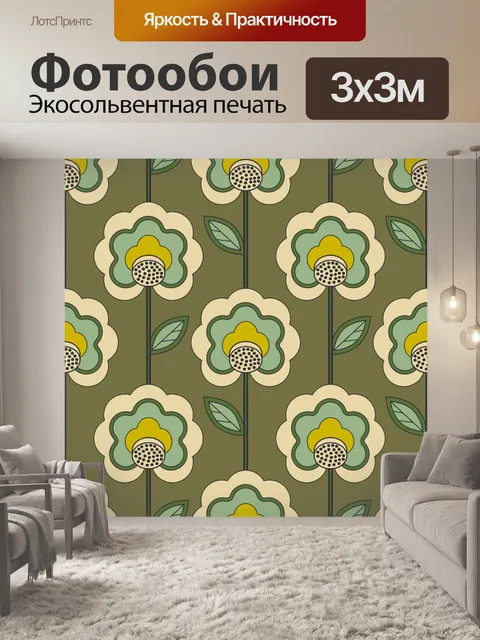 Фотообои Цветы ретро узор фона