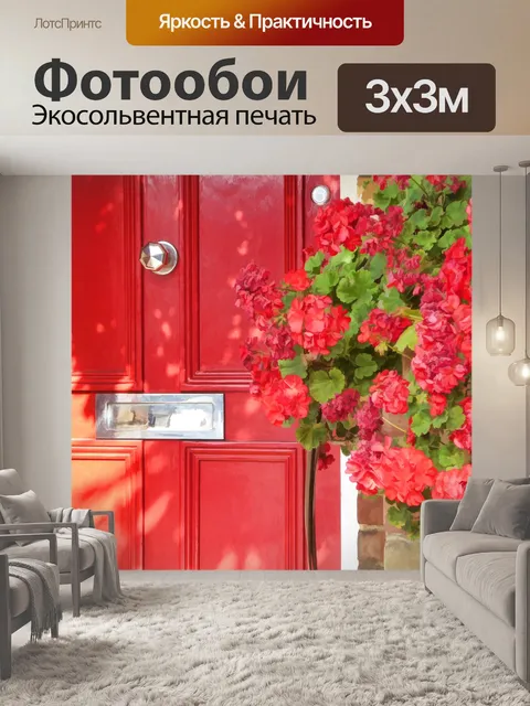 Фотообои Висячие цветы на передней двери