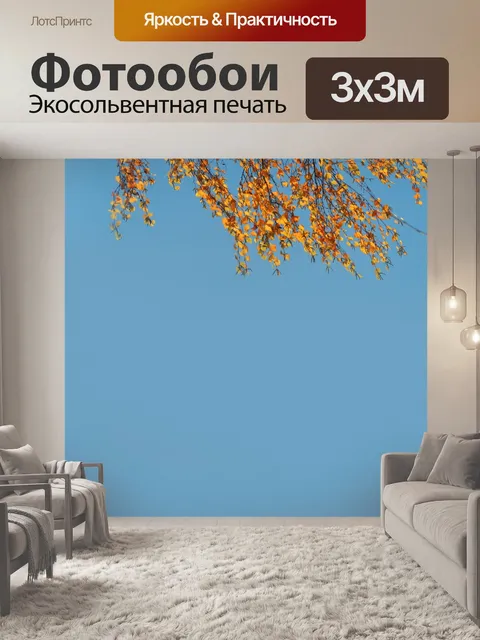 Фотообои Осенние листья березы листва небо