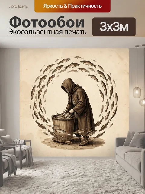 Фотообои Скрытая фигура в капюшоне