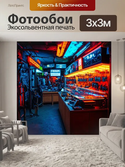 Фотообои пейзаж в стиле киберпанк