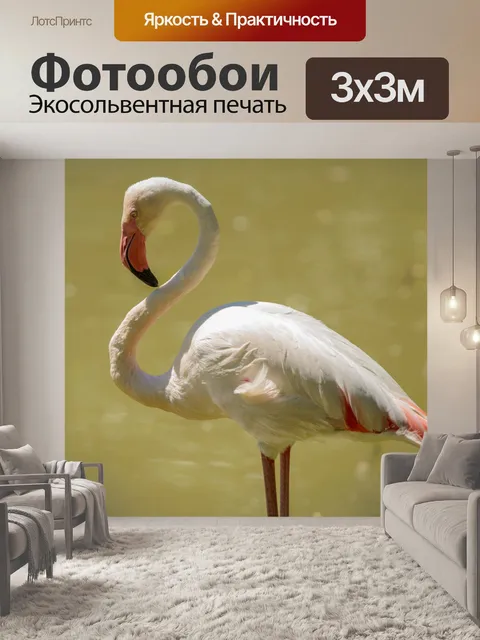 Фотообои Розовый фламинго
