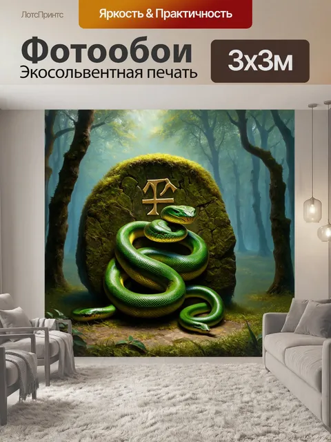 Фотообои на фоне старинного рунического камня