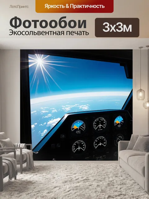 Фотообои вид из кабины во время полета