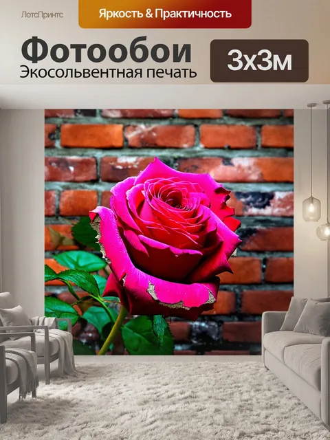 Фотообои розы в стиле гранж: изысканные розы с рваными краями на фоне бойкой стены, сочетание ярких и тусклых цветов