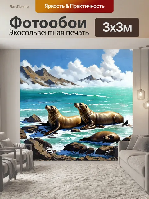 Фотообои нерпы греются на солнце