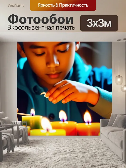Фотообои ангел, который зажигает свечи доброты