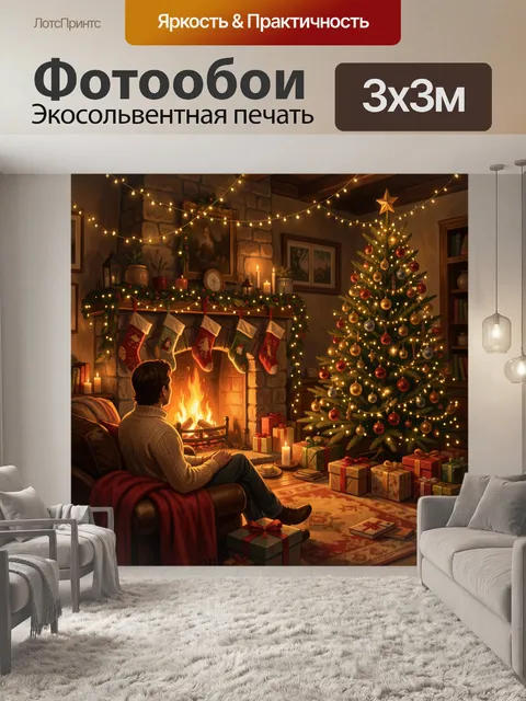 Фотообои Рождественский вечер у камина