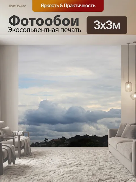 Фотообои низкие тяжелые облака над прибрежной зон