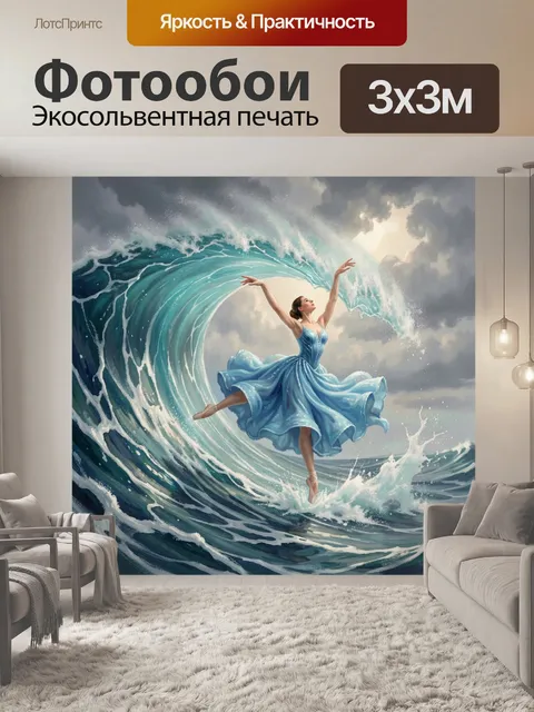 Фотообои Балерина в морской волне