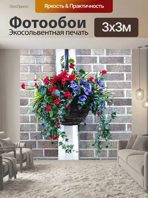 Фотообои Висячие корзины из цветов