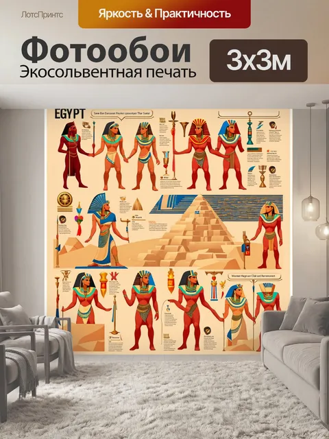 Фотообои египет в стиле инфографический рисунок