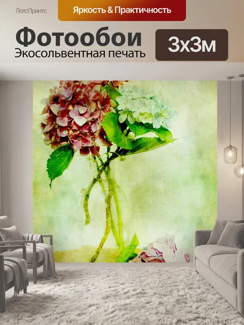 Фотообои Гортензия Цветы Урожай Живопись