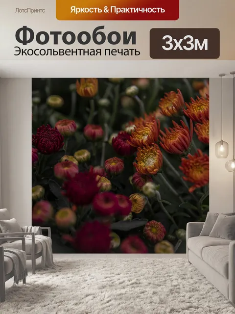 Фотообои Осенние цветные цветы
