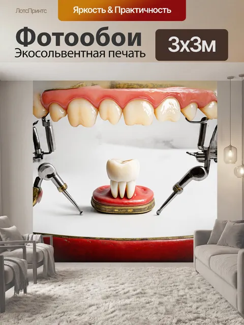 Фотообои зуб в центре художественной композиции