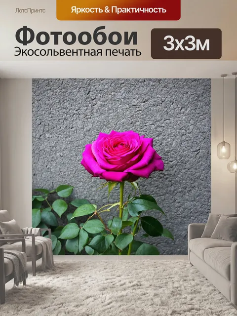 Фотообои розы в эстетике брутализма с бетонными текстурами